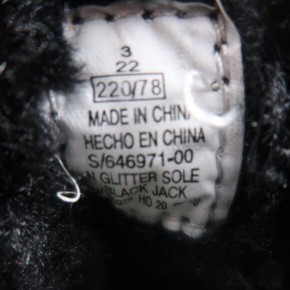 Old Navy Shoes Kids 3 Casual Sneaker High Top Black Lace Up Glitter Sole Trainer - Picture 11 of 11